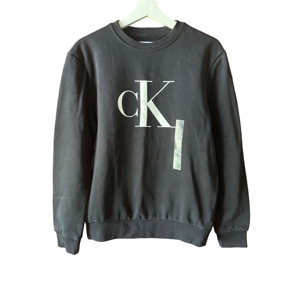 Calvin Klein Men's Black Fleece Crewneck Sweatshirt XS